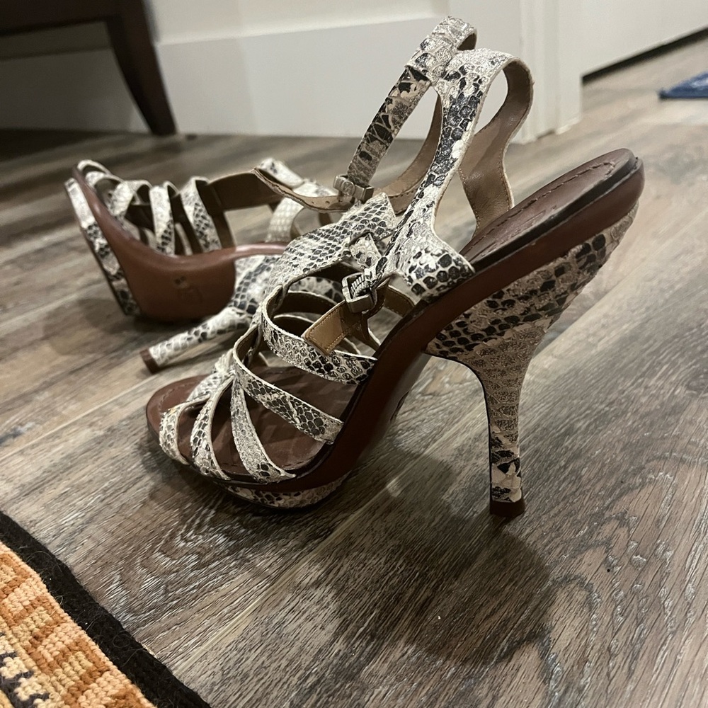 Coach Beige and Brown Wedge Sandals - Picture 10 of 15